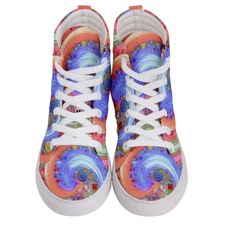 Swirl Vortex Emoji Cyclone Motion Men s Hi-Top Skate Sneakers