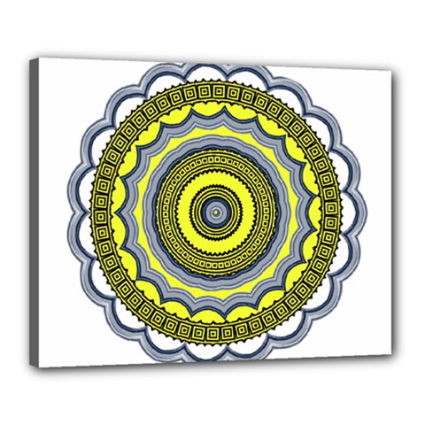 Mandala Pattern Round Ethnic Canvas 20  X 16  (stretched) by Pakrebo