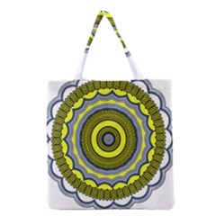 Mandala Pattern Round Ethnic Grocery Tote Bag by Pakrebo