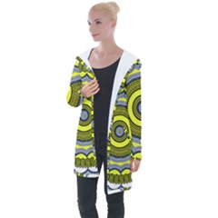 Mandala Pattern Round Ethnic Longline Hooded Cardigan by Pakrebo