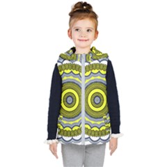 Mandala Pattern Round Ethnic Kids  Hooded Puffer Vest by Pakrebo