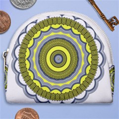 Mandala Pattern Round Ethnic Horseshoe Style Canvas Pouch by Pakrebo