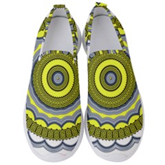 Mandala Pattern Round Ethnic Men s Slip On Sneakers