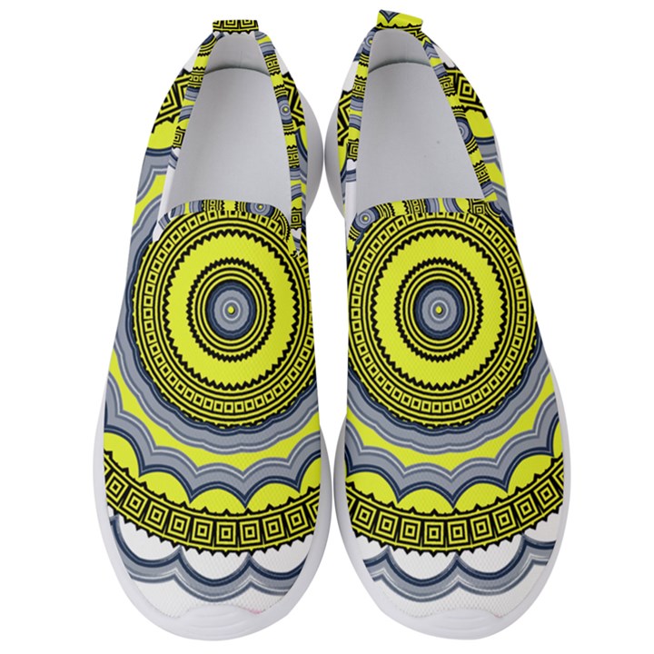 Mandala Pattern Round Ethnic Men s Slip On Sneakers