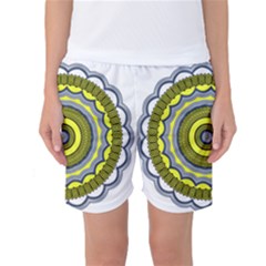 Mandala Pattern Round Ethnic Women s Basketball Shorts by Pakrebo