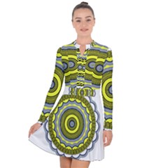 Mandala Pattern Round Ethnic Long Sleeve Panel Dress by Pakrebo