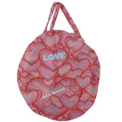 Love Hearts Valentine Red Symbol Giant Round Zipper Tote by Pakrebo