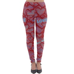 Love Hearts Valentine Red Symbol Lightweight Velour Leggings by Pakrebo