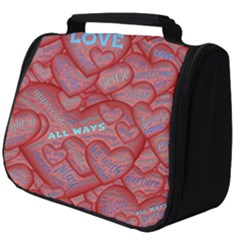 Love Hearts Valentine Red Symbol Full Print Travel Pouch (big)