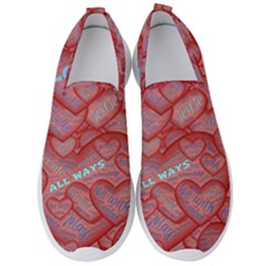 Love Hearts Valentine Red Symbol Men s Slip On Sneakers