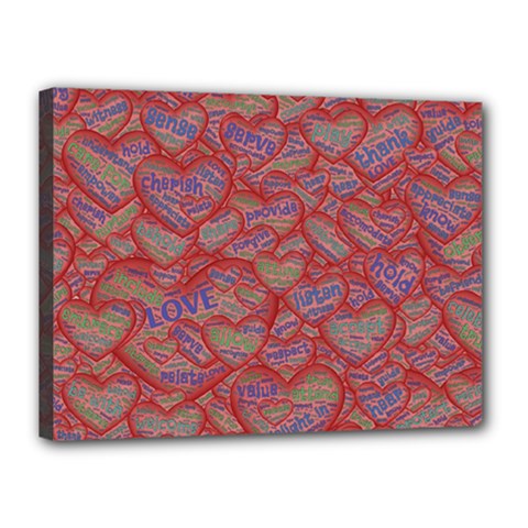 Love Hearts Valentines Connection Canvas 16  X 12  (stretched) by Pakrebo