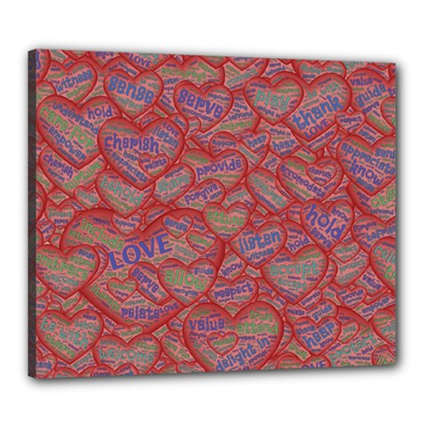 Love Hearts Valentines Connection Canvas 24  X 20  (stretched) by Pakrebo