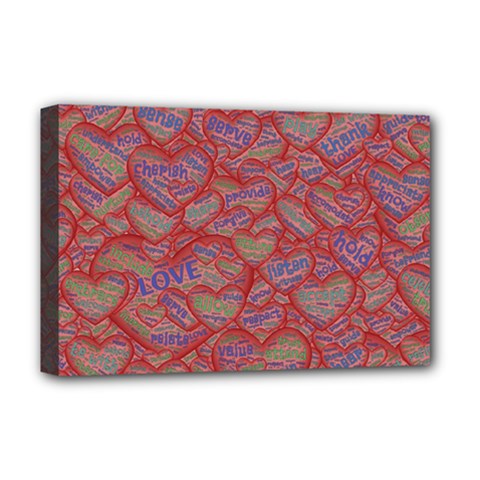 Love Hearts Valentines Connection Deluxe Canvas 18  X 12  (stretched) by Pakrebo