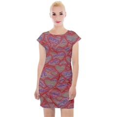 Love Hearts Valentines Connection Cap Sleeve Bodycon Dress