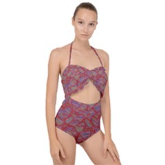 Love Hearts Valentines Connection Scallop Top Cut Out Swimsuit