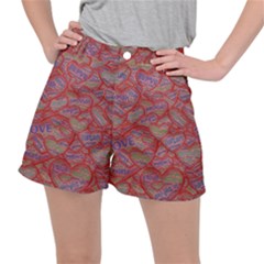 Love Hearts Valentines Connection Stretch Ripstop Shorts