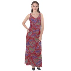 Love Hearts Valentines Connection Sleeveless Velour Maxi Dress