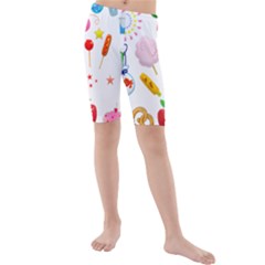 Summer Fair Food Goldfish Kids  Mid Length Swim Shorts by Pakrebo