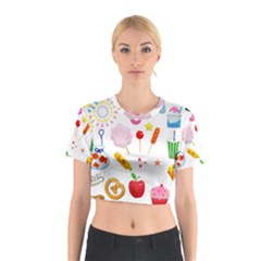 Summer Fair Food Goldfish Cotton Crop Top by Pakrebo