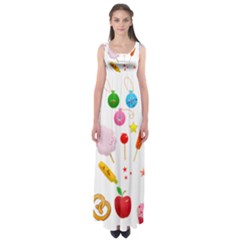 Summer Fair Food Goldfish Empire Waist Maxi Dress