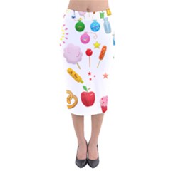 Summer Fair Food Goldfish Velvet Midi Pencil Skirt by Pakrebo