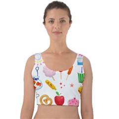 Summer Fair Food Goldfish Velvet Crop Top