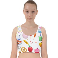 Summer Fair Food Goldfish Velvet Racer Back Crop Top