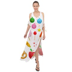 Summer Fair Food Goldfish Maxi Chiffon Cover Up Dress