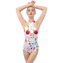 Summer Fair Food Goldfish Cross Front Low Back Swimsuit