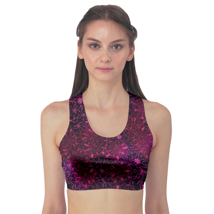 Retro Flower Pattern Design Batik Sports Bra