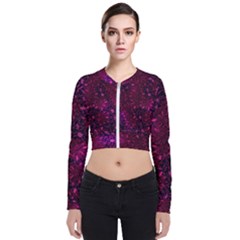 Retro Flower Pattern Design Batik Long Sleeve Zip Up Bomber Jacket