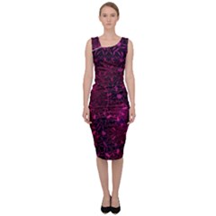 Retro Flower Pattern Design Batik Sleeveless Pencil Dress