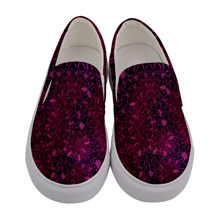 Retro Flower Pattern Design Batik Women s Canvas Slip Ons