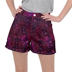 Retro Flower Pattern Design Batik Stretch Ripstop Shorts