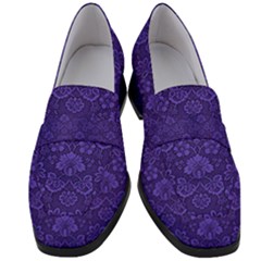 Wallpaper Seamless Damask Wall Women s Chunky Heel Loafers