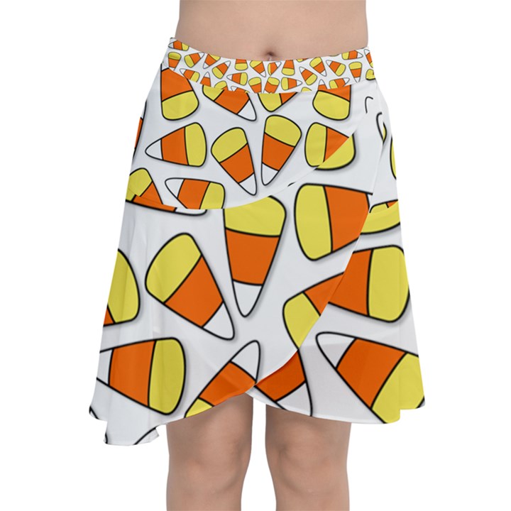 Candy Corn Halloween Candy Candies Chiffon Wrap Front Skirt