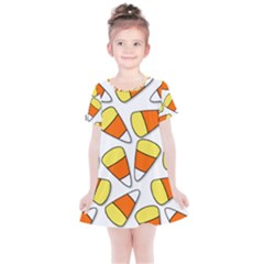 Candy Corn Halloween Candy Candies Kids  Simple Cotton Dress by Pakrebo