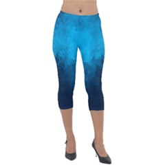 Deep Ocean Lightweight Velour Capri Leggings  by LoolyElzayat