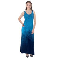 Deep Ocean Sleeveless Velour Maxi Dress by LoolyElzayat