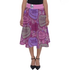 Charmed (pink Pattern) Perfect Length Midi Skirt