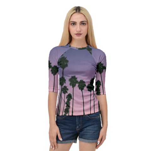 All Over Printed T-shirt- Palm Trees Quarter Sleeve Raglan Tee by helpmyfuryfriends419