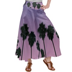 All Over Printed T-shirt- Palm Trees Satin Palazzo Pants by helpmyfuryfriends419