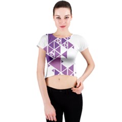 Art Purple Triangle Crew Neck Crop Top by Mariart