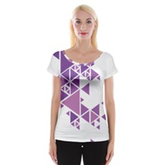 Art Purple Triangle Cap Sleeve Top by Mariart