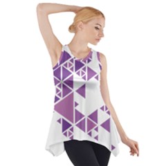 Art Purple Triangle Side Drop Tank Tunic by Mariart