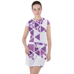 Art Purple Triangle Drawstring Hooded Dress