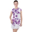 Art Purple Triangle Drawstring Hooded Dress View1