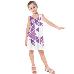 Art Purple Triangle Kids  Sleeveless Dress by Mariart