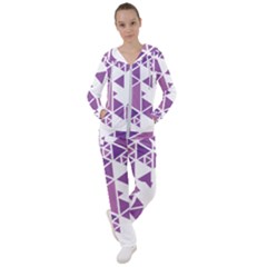 Art Purple Triangle Women s Tracksuit by Mariart