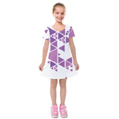 Art Purple Triangle Kids  Short Sleeve Velvet Dress by Mariart